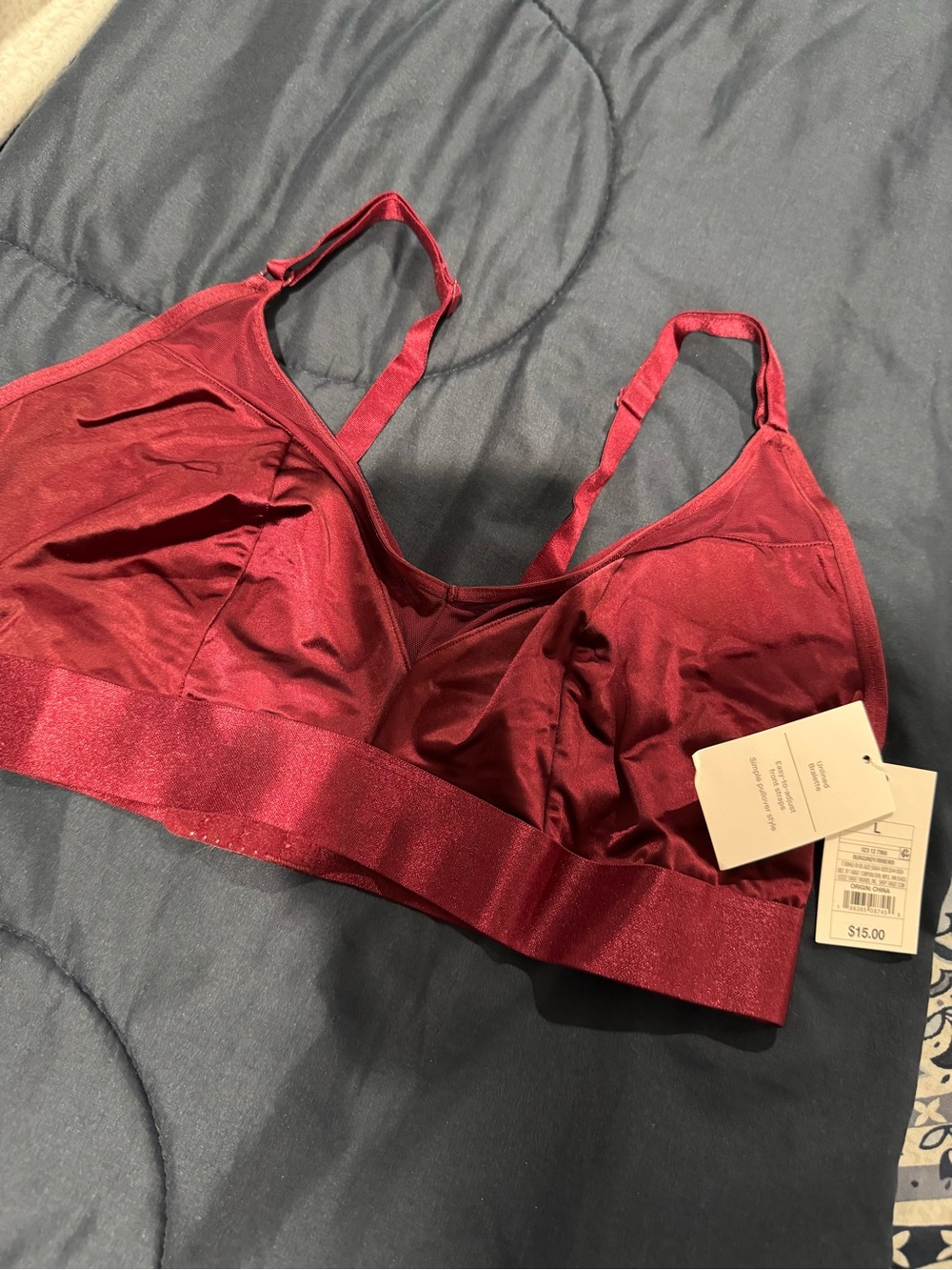 Auden Women's Wireless Bralette - Deep Burgundy. Sz L